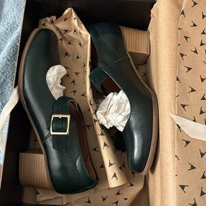Joplin - Julia Bo's Mary Jane Heels, dark green office shoes, EU 38/US 7.5-8